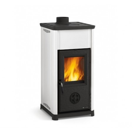Poele a bois TEA Acier Emaillé Blanc par NORDICA EXTRAFLAME