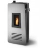 Poele a granules SILENZIO étanche Métal avec porte Acier Satin par CS THERMOS