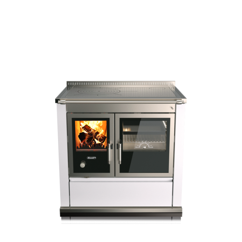Cuisinière à bois S 90 avec four Moderna RIZZOLI Moderna Perle Métalisé