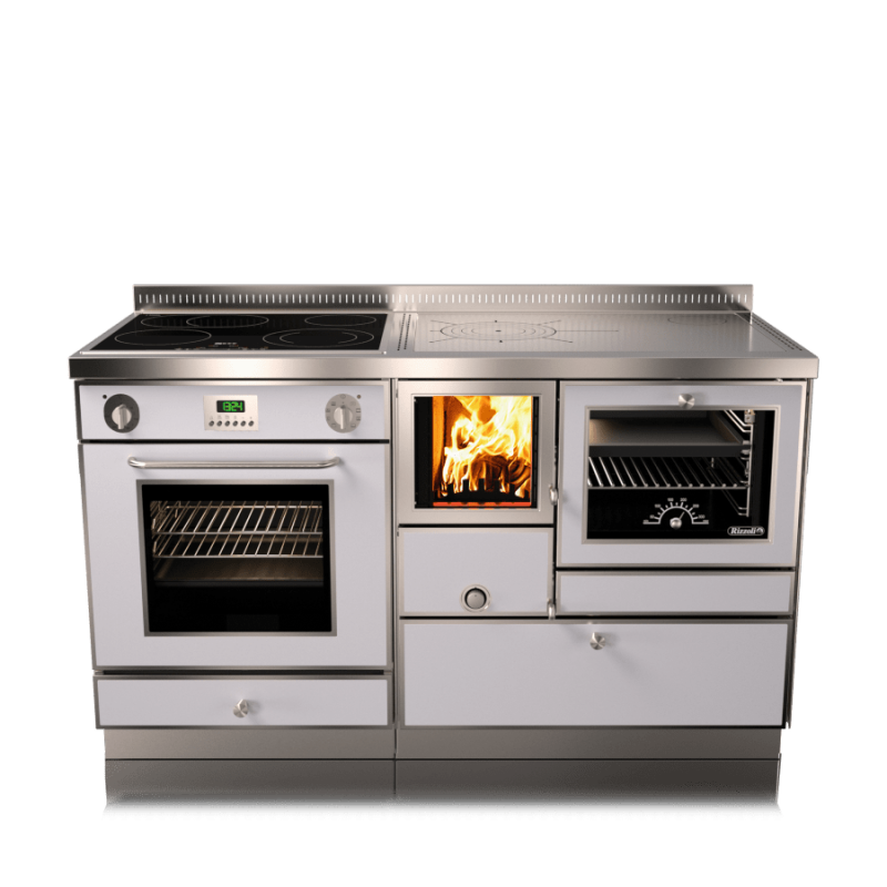 Cuisinière à bois RVE 140 combi avec four RIZZOLI Standard Noir