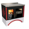 Cuisinière à bois S 90 avec four Dekor avec niche arquée RIZZOLI Dekor Rouge