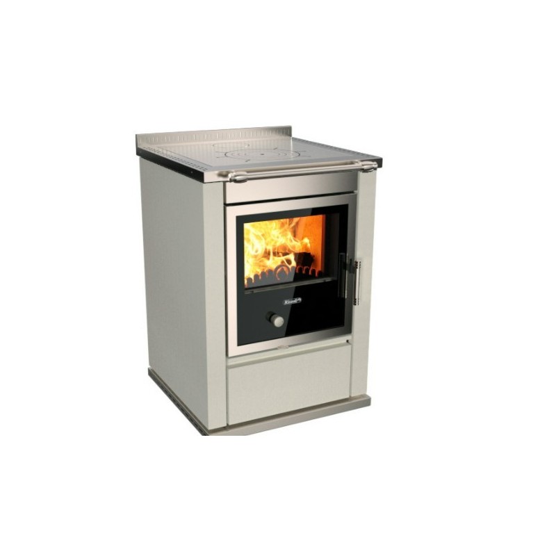 Cuisinière à bois S 60 Moderna sans four RIZZOLI Moderna Perle Métalisé