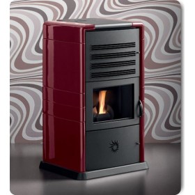 Poele a granules BIOLADY canalisable Céramique Rouge par CS THERMOS