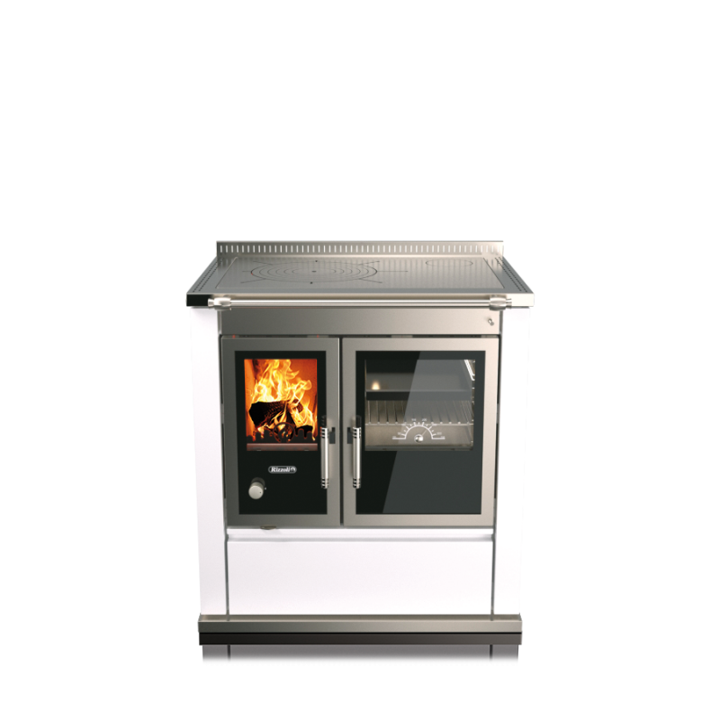 Cuisinière à bois S 80 avec four Moderna RIZZOLI Moderna Perle Métalisé