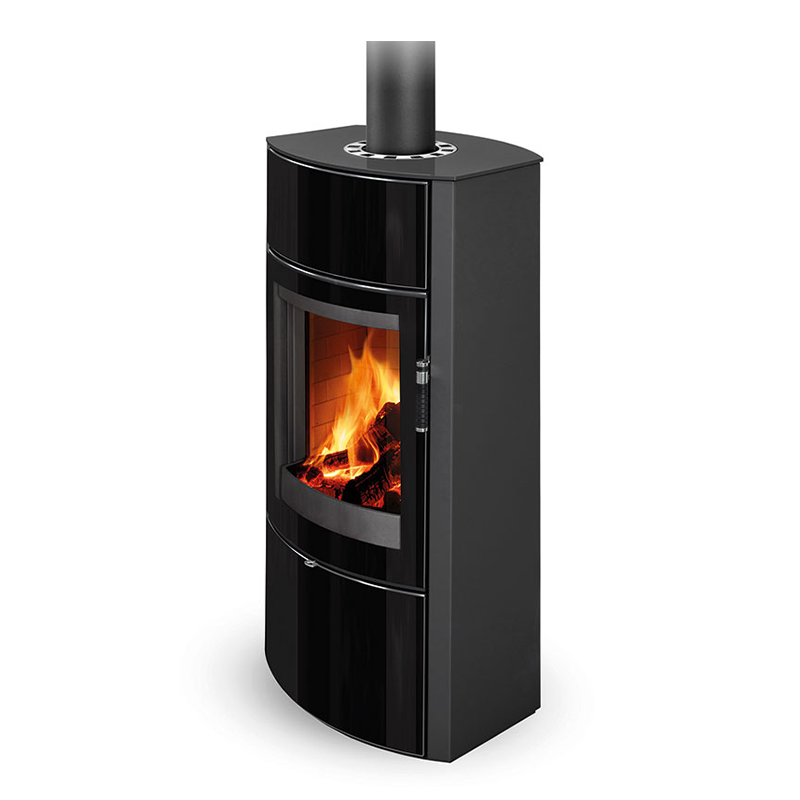 Poêle à bois ECUADOR EX F4, foyer en béton blanc Finition STORCH Finition acier