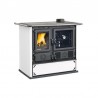 Cuisinière à bois Rosa 5.0 - STEEL Finition NORDICA Extraflame Blanc Pointillé