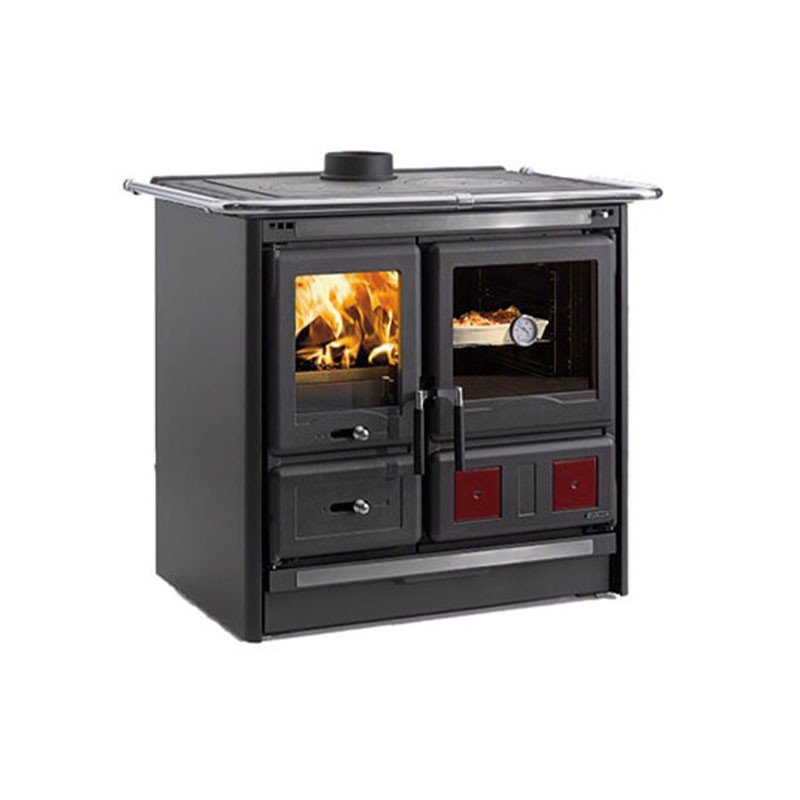 Cuisinière à bois Rosa L 5.0 Finition NORDICA Extraflame Acier Emaillé Noir Anthracite