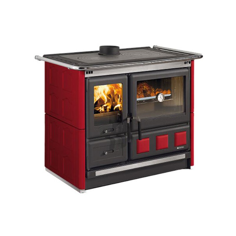 Cuisinière à bois Rosa XXL 5.0 - Maiolica Finition NORDICA Extraflame Céramique Bordeaux