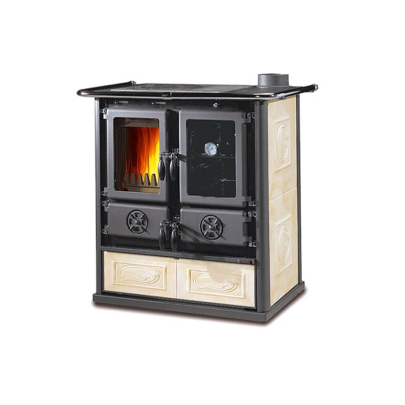 Cuisinière à bois Rosetta 5.0 Finition NORDICA Extraflame Céramique Liberty Parchemin