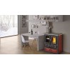 Cuisinière à bois Rosetta sinistra 5.0 Finition NORDICA Extraflame Céramique Liberty Bordeaux