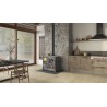 Cuisinière à bois THERMO ROSA XXL DSA Finition NORDICA Extraflame Acier Emaillé Noir Anthracite