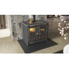 Cuisinière à bois THERMO ROSA XXL DSA Finition NORDICA Extraflame Acier Emaillé Noir Anthracite