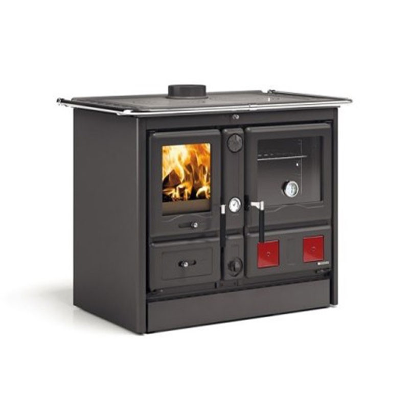 Cuisinière à bois THERMO ROSA XXL DSA Finition NORDICA Extraflame Acier Emaillé Noir Anthracite