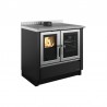 Cuisinière à bois Venezia encastrable Finition NORDICA Extraflame Acier Emaillé Noir Anthracite