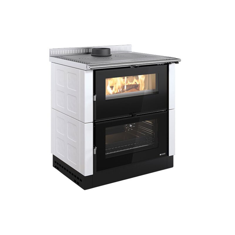 Cuisinière à bois VERONA XXL Finition NORDICA Extraflame Céramique Blanc Infinity