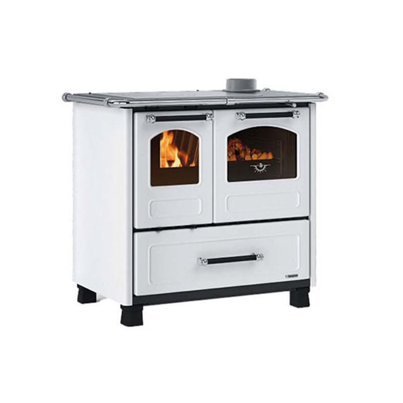 Cuisinière à bois Family 4.5 Finition NORDICA Extraflame Acier Porcelainé Blanc