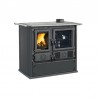 Cuisinière à bois Rosa 5.0 - STEEL Finition NORDICA Extraflame Acier Noir Anthracite