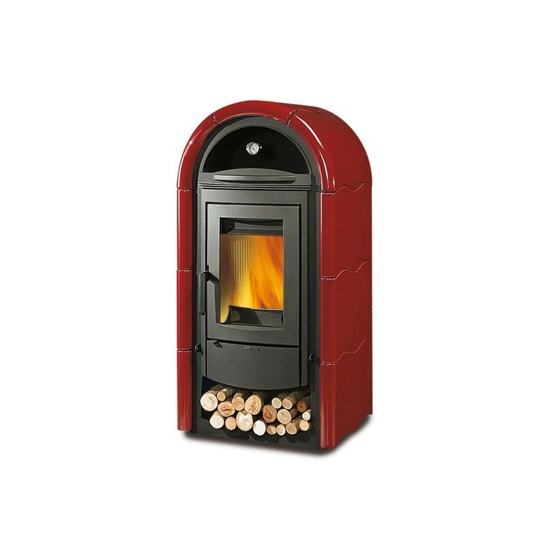 Poele a bois STEFANY FORNO B Céramique Bordeaux par NORDICA EXTRAFLAME