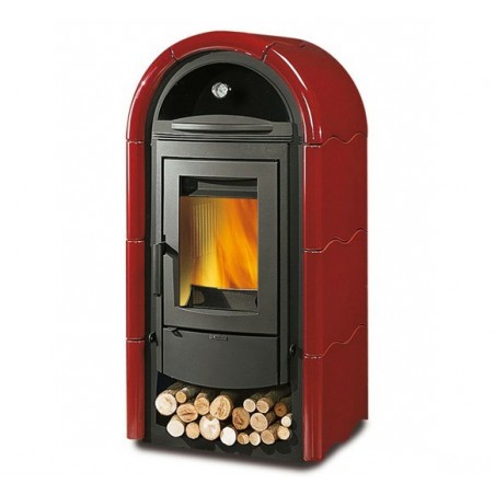 Poele a bois STEFANY FORNO B Céramique Bordeaux par NORDICA EXTRAFLAME