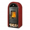 Poele a bois STEFANY FORNO B Céramique Bordeaux par NORDICA EXTRAFLAME