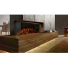 Cheminée électrique LUMEN 1200 – Effet flammes LED et chauffage 2000 W Finition NORDICA Extraflame D'angle (lat.d LAT.g)