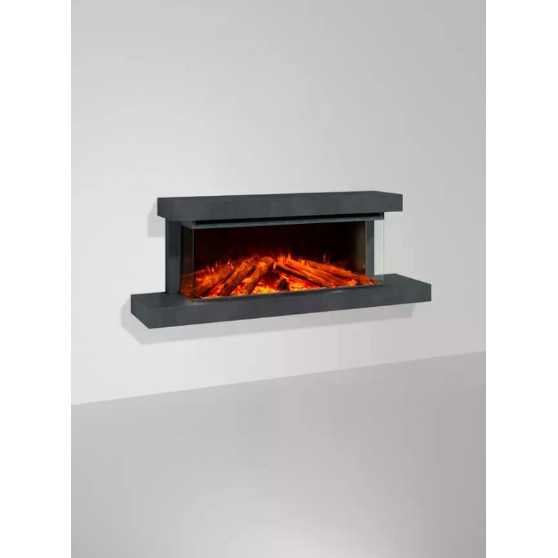 Cheminée électrique LUMEN 1200 avec cadre – Effet flammes LED Finition NORDICA Extraflame ANTHRACITE