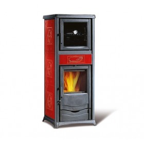 Poele a bois ROSELLA Plus Forno Evo Céramique Bordeaux par NORDICA EXTRAFLAME