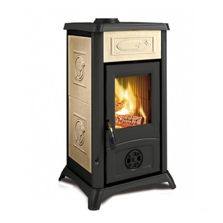 Poele a bois GEMMA Céramique Liberty Parchemin par NORDICA EXTRAFLAME